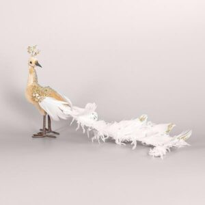 Pallua Velvet me Shkëlqim Gold me Pupla të Bardha