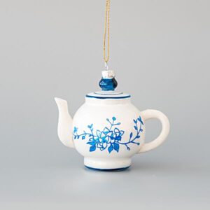 Ibrik Çaji Stoli Qelqi me Lule Blu